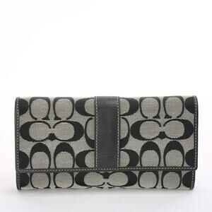 Coach Signature Checkbook Canvas Wallet